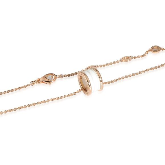 Bvlgari B.zero1 White Ceramic Necklace in 18K Rose Gold - Picture 3 of 4